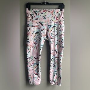 Athleta Ultimate Stash II Capri‎ Leggings Floral Abstract Print Womens Medium M